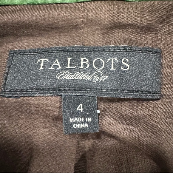 Talbots Olive Green Floral Patterned Blazer - Picture 8 of 9